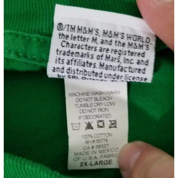 Retro 2011 M&M's MM Candy Mens Green T Shirt XXL Wink Mars Inc Cartoon World EUC - Picture 5 of 6